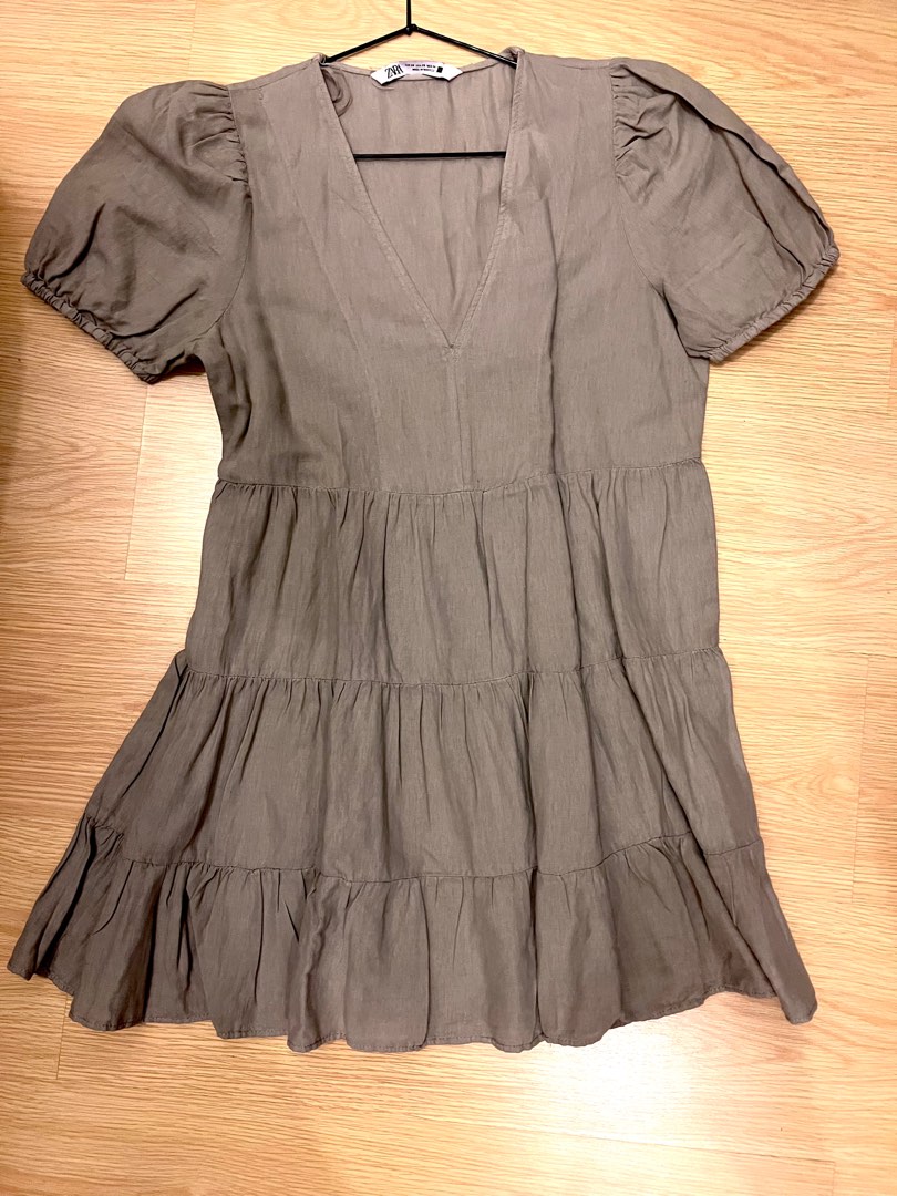 Zara green babydoll dress, Women's Fashion, Dresses & Sets, Dresses on