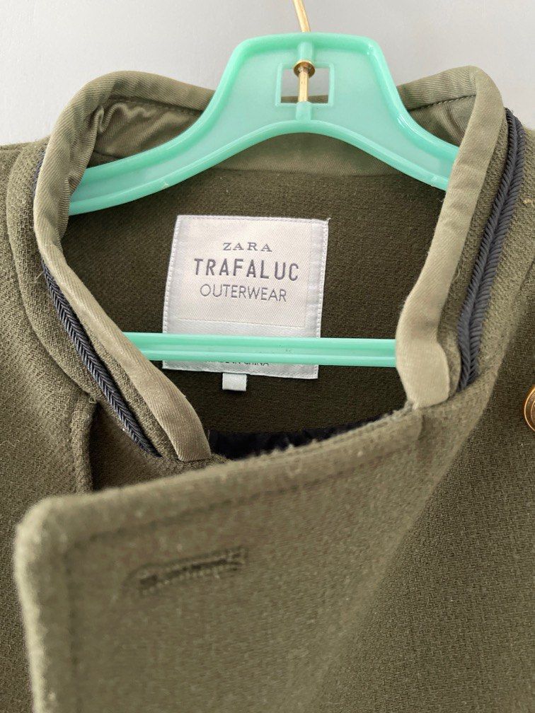 Zara green fleece coat discount