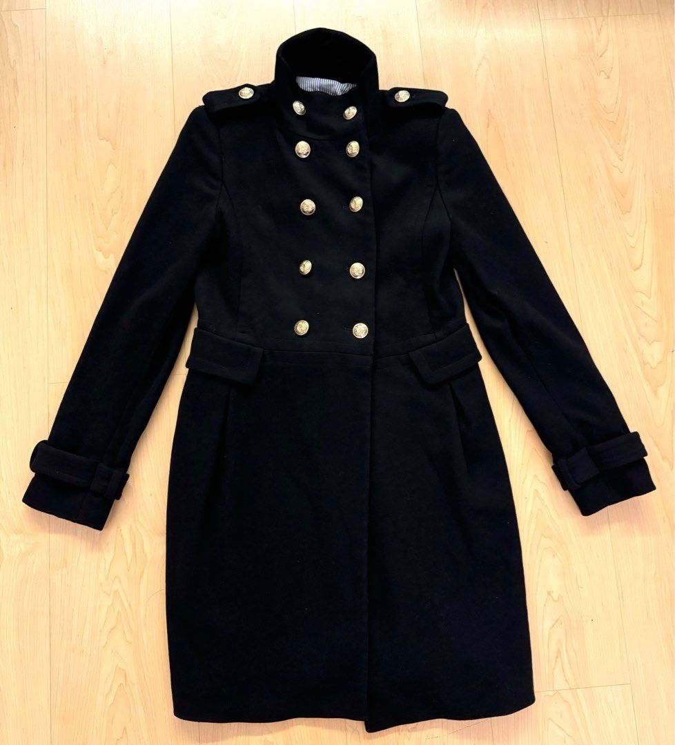 Black military shop coat zara