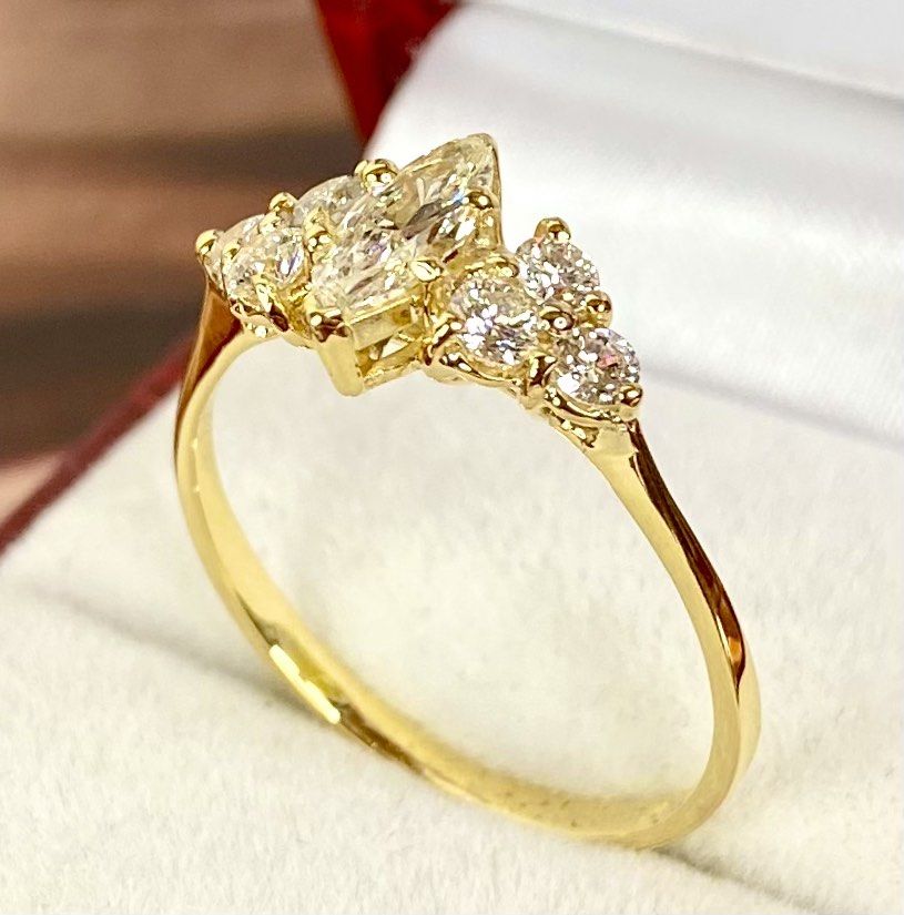 Gold diamond rings new arrivals for womens