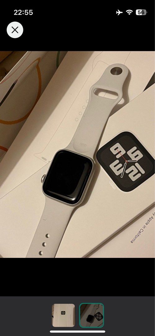 保養期至2024-Apple Watch SE2 -40 mm -silver white -GPS, 手提電話