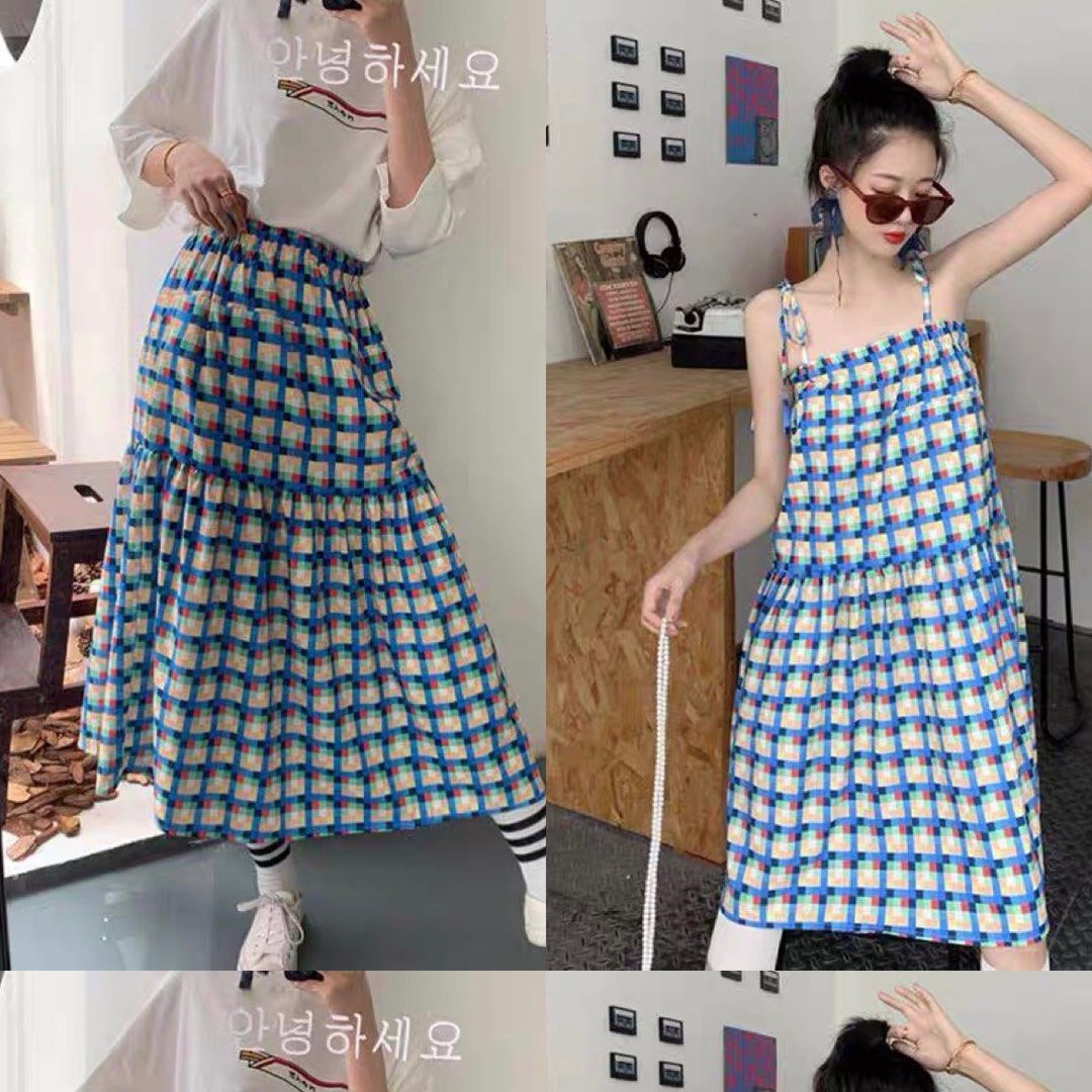 Elastic top flowy skirt