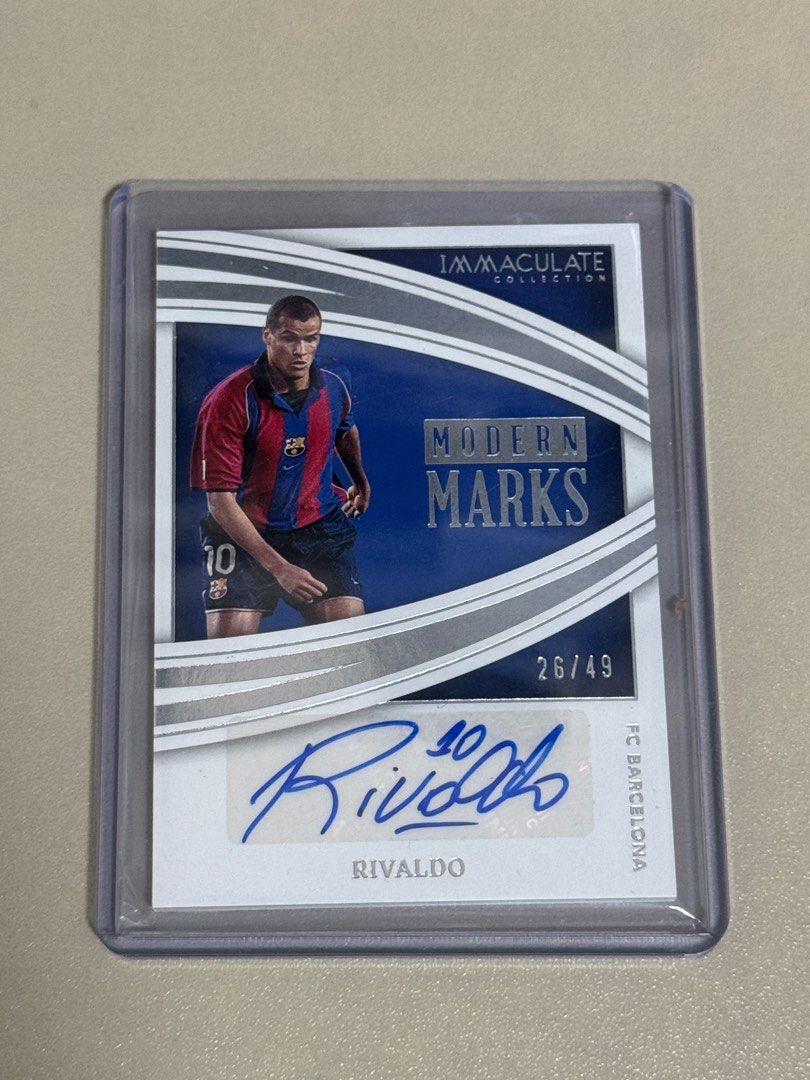 限/49 2023 Panini Immaculate Barcelona 巴塞Rivaldo 李華度簽名卡 