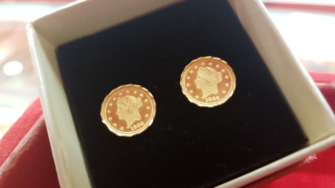 916 Gold Coin Earrings