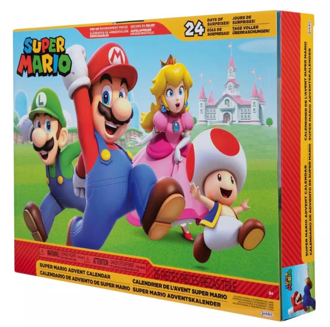 Super Mario Nintendo Advent Calendar Christmas Holiday Calendar with 17  Articulated 2.5” Action Figures & 7 Accessories, 24 Day Surprise Countdown