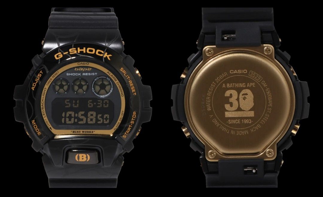 A Bathing Ape x G-Shock GM-6900 Bape 30周年紀念版日版只有1隻, 男裝