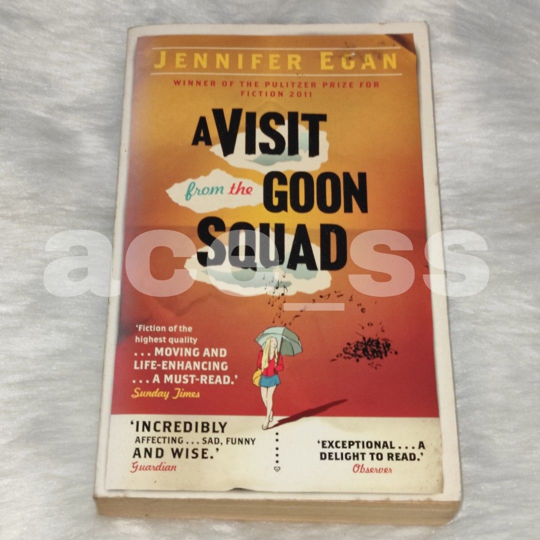 A Visit from the Goon Squad by Jennifer Egar (Category: Storybooks) located in Cavite. Submitted by ace_ss (Listing ID 1266565163, Image 1). Description: tanning creases on the covers no writings, highlights or whatsoever in the pages last price MOP: GCash MOD: Shopee checkout only NON REFUNDABLE.