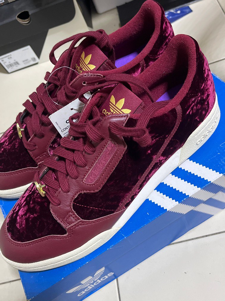 Red velvet adidas shoes sale