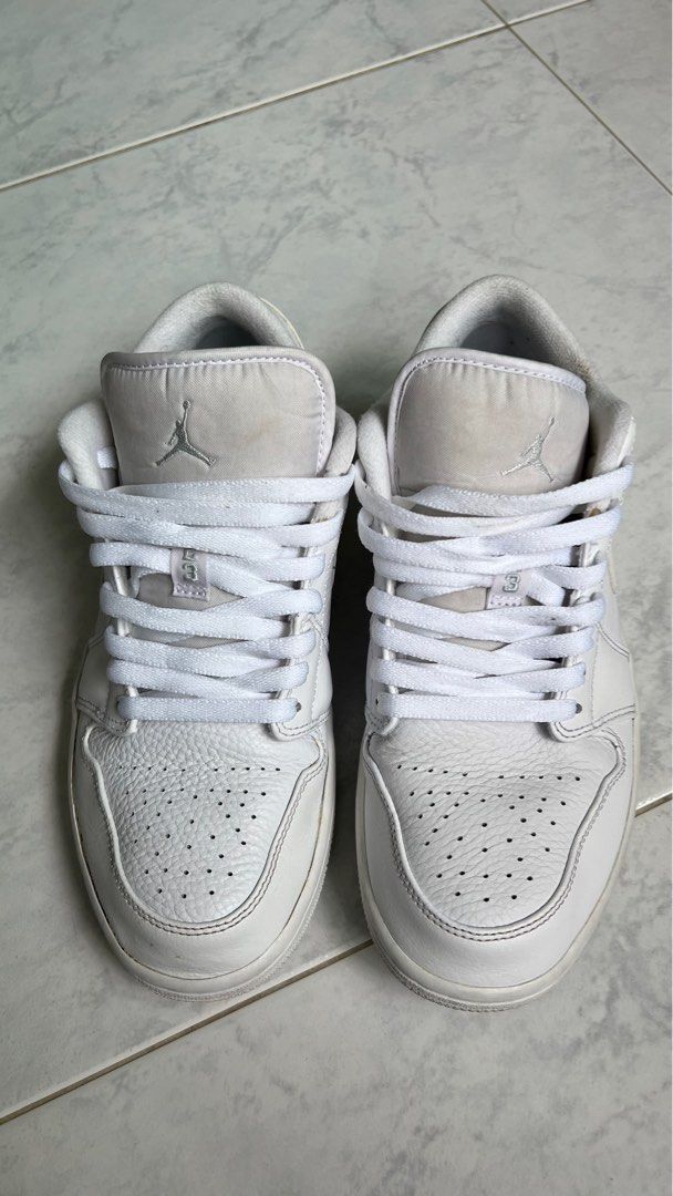 jordan 1 low triple white fog grey