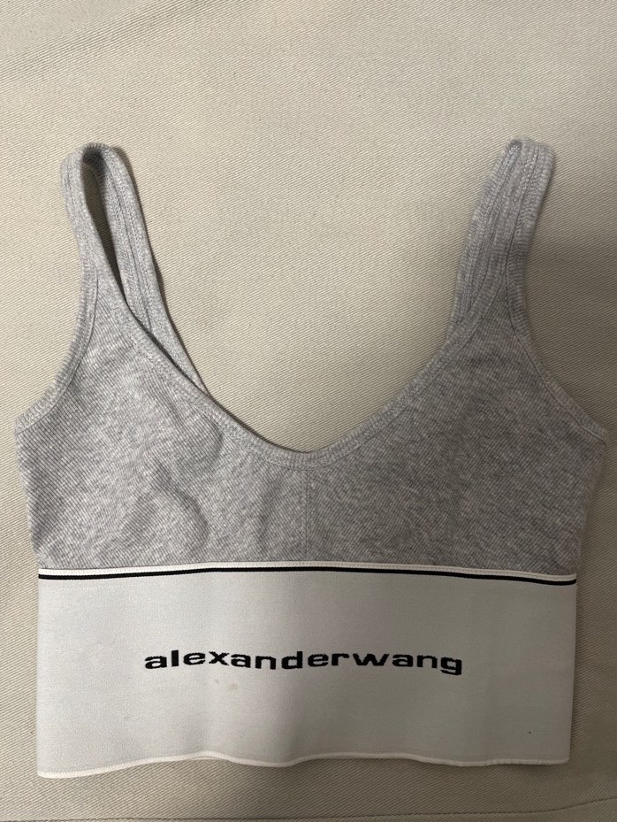 Alexander Wang logo elastic bra in ribbed jersey, Women's Fashion, Tops,  Other Tops on Carousell