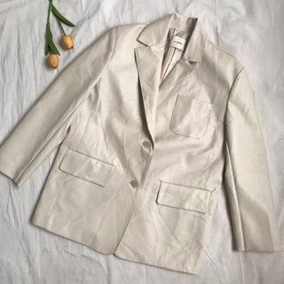 ALL MARKET broken white leather blazer