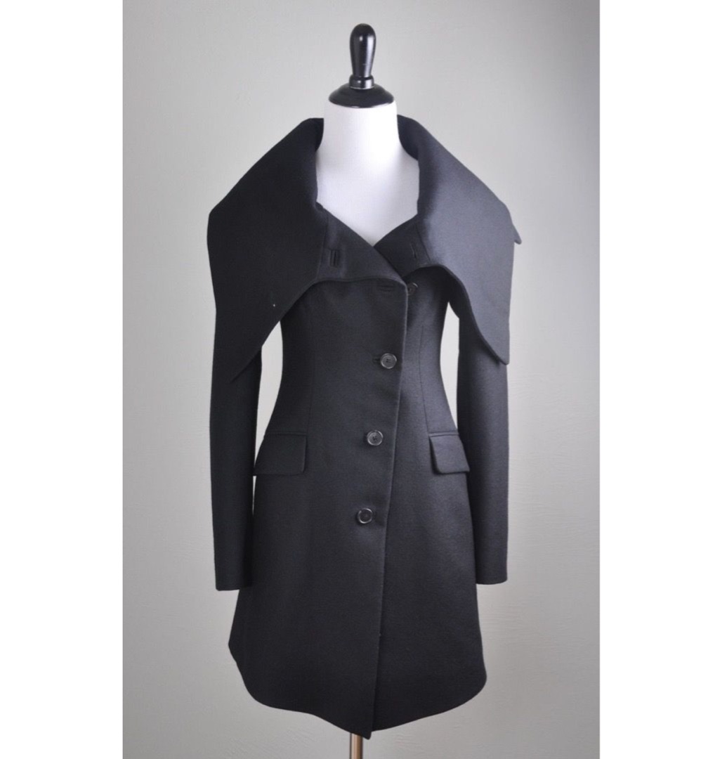 Allsaints Wool Coat Asymmetric Collar UK 6 XS Women s Fashion