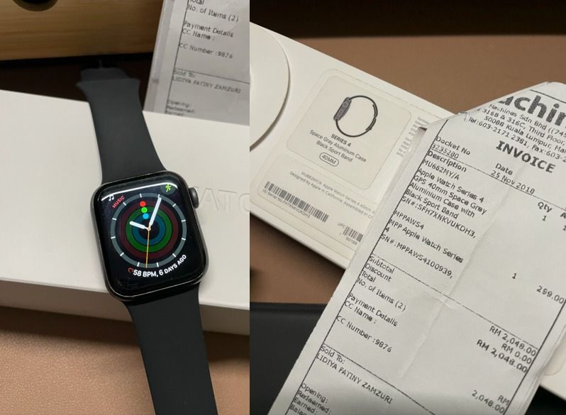 Apple watch series 4 40mm space grey aluminium case with black sport band sale