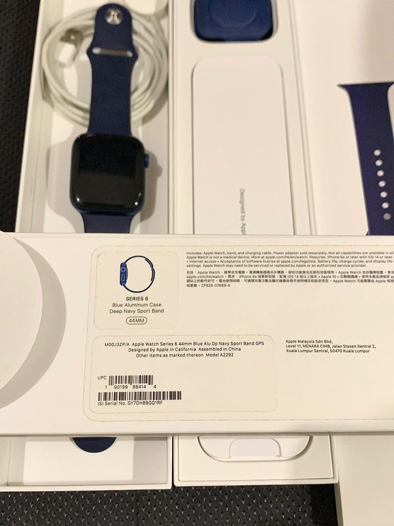 Apple watch series 6 gps 44mm blue aluminium case sales