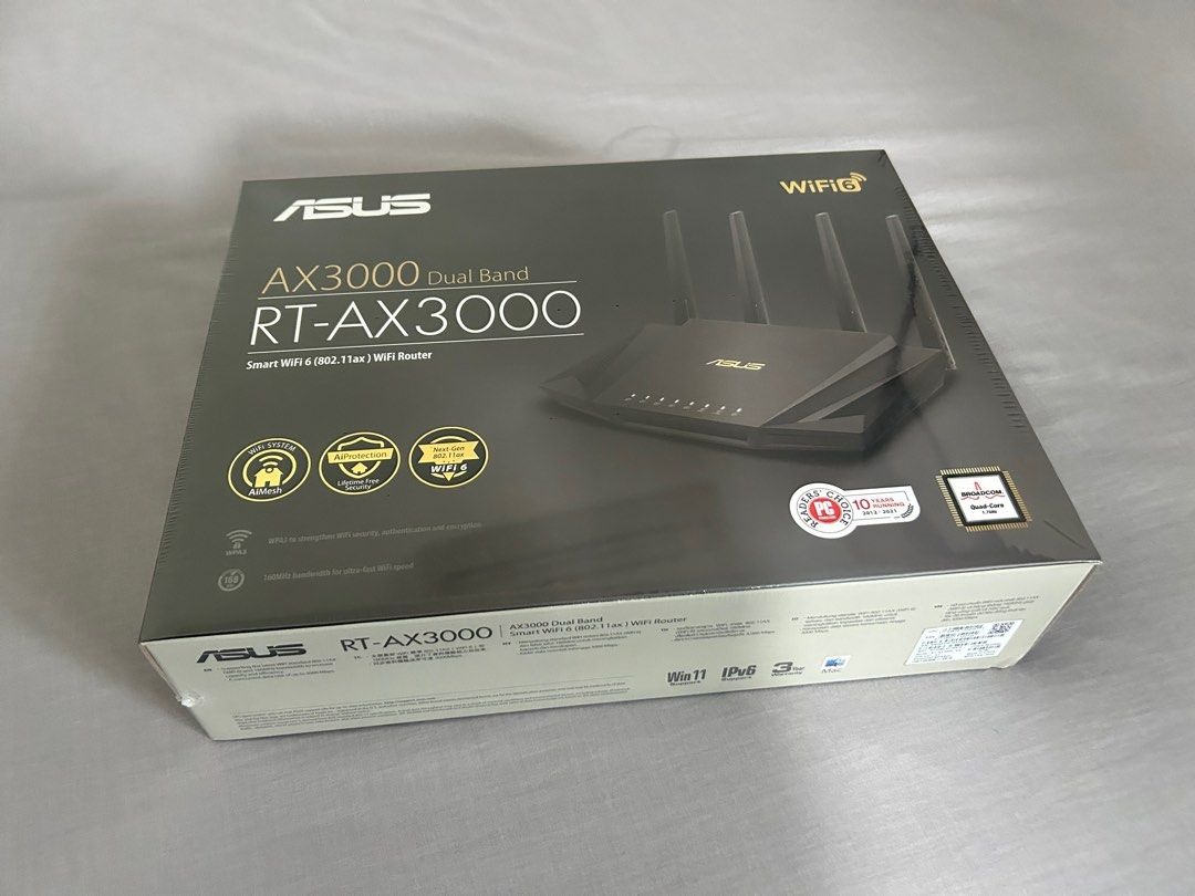 Asus RT-AX3000 dual band router, Computers & Tech, Parts & Accessories ...