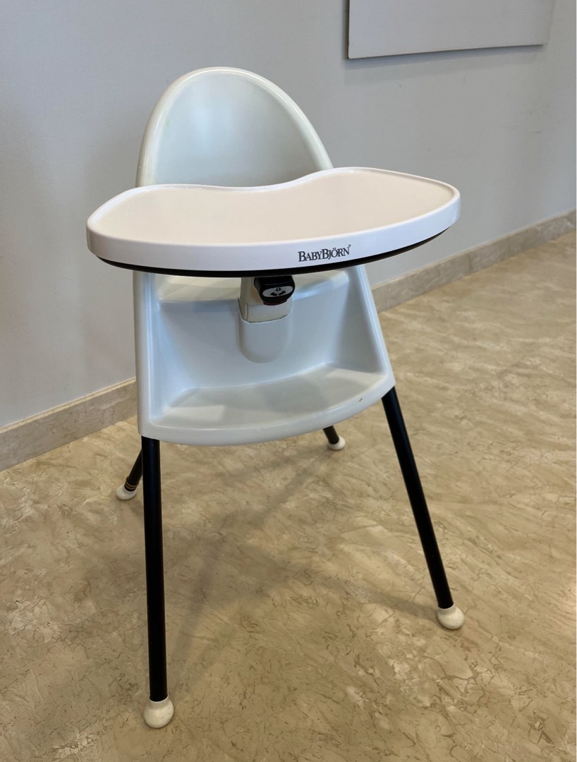 Baby Bjorn white high chair compact, easy to use, Babies & Kids