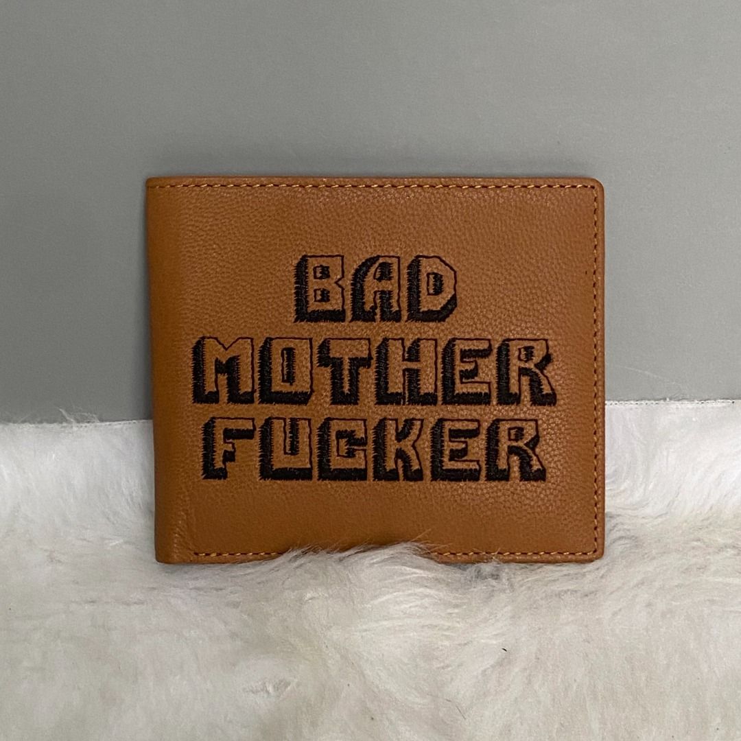 Bad Wallets Brown Leather Statement Bifold Wallet, Men's Fashion ...