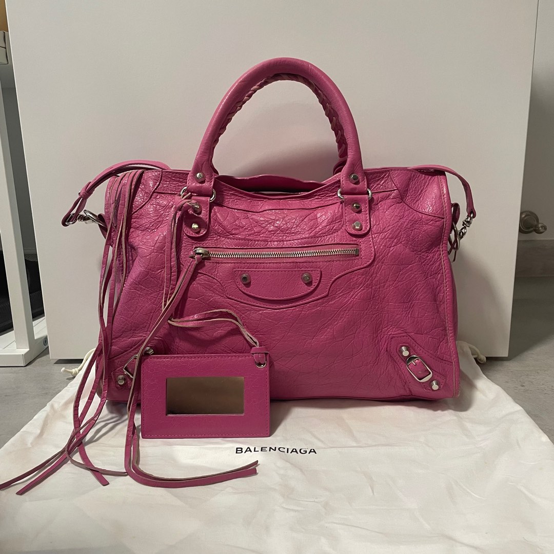 Pink balenciaga city bag clearance