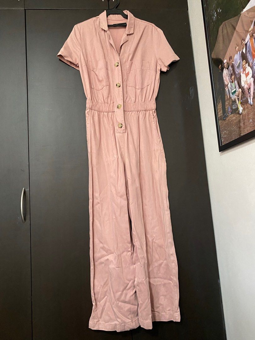 Bershka pink jumpsuit top