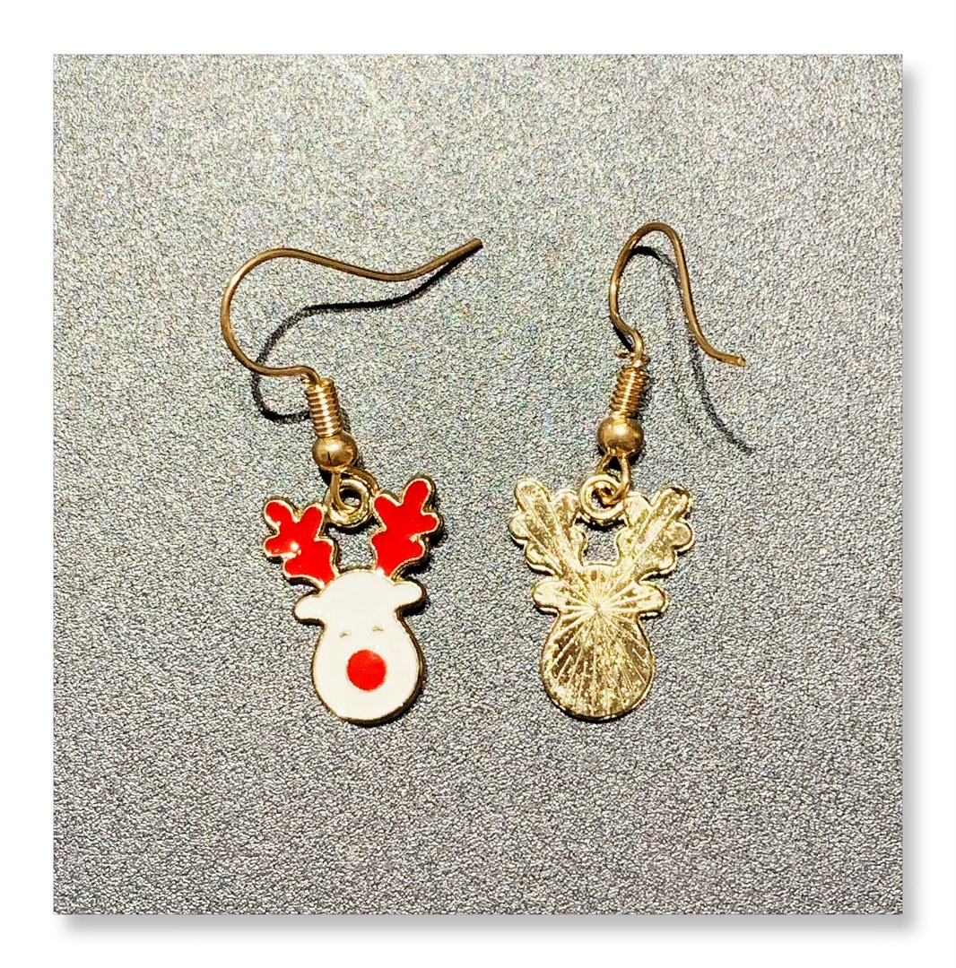 Reindeer earrings cheap