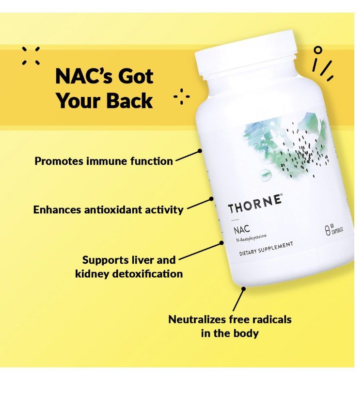 Brand New Thorne NAC Supplement 500mg 90 Capsules, Health & Nutrition, Health Supplements
