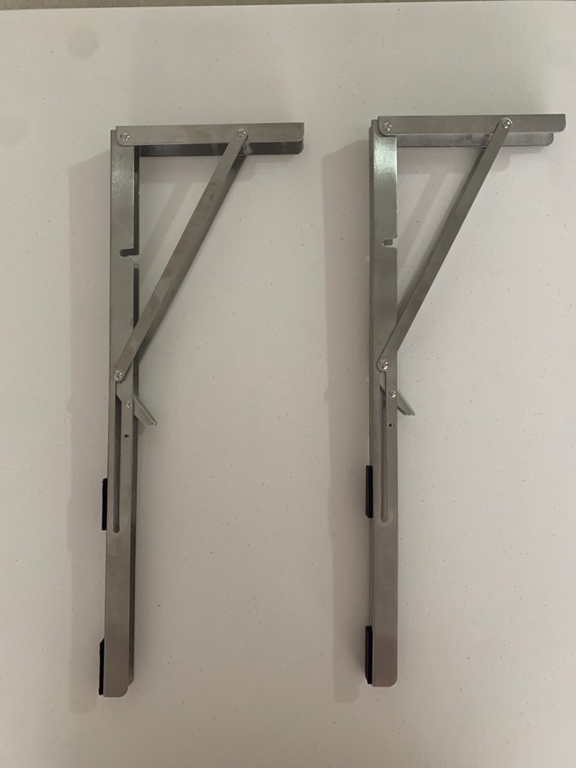 Folding Shelf Brackets 20 Inch, Heavy Duty Stainless Steel Collapsible