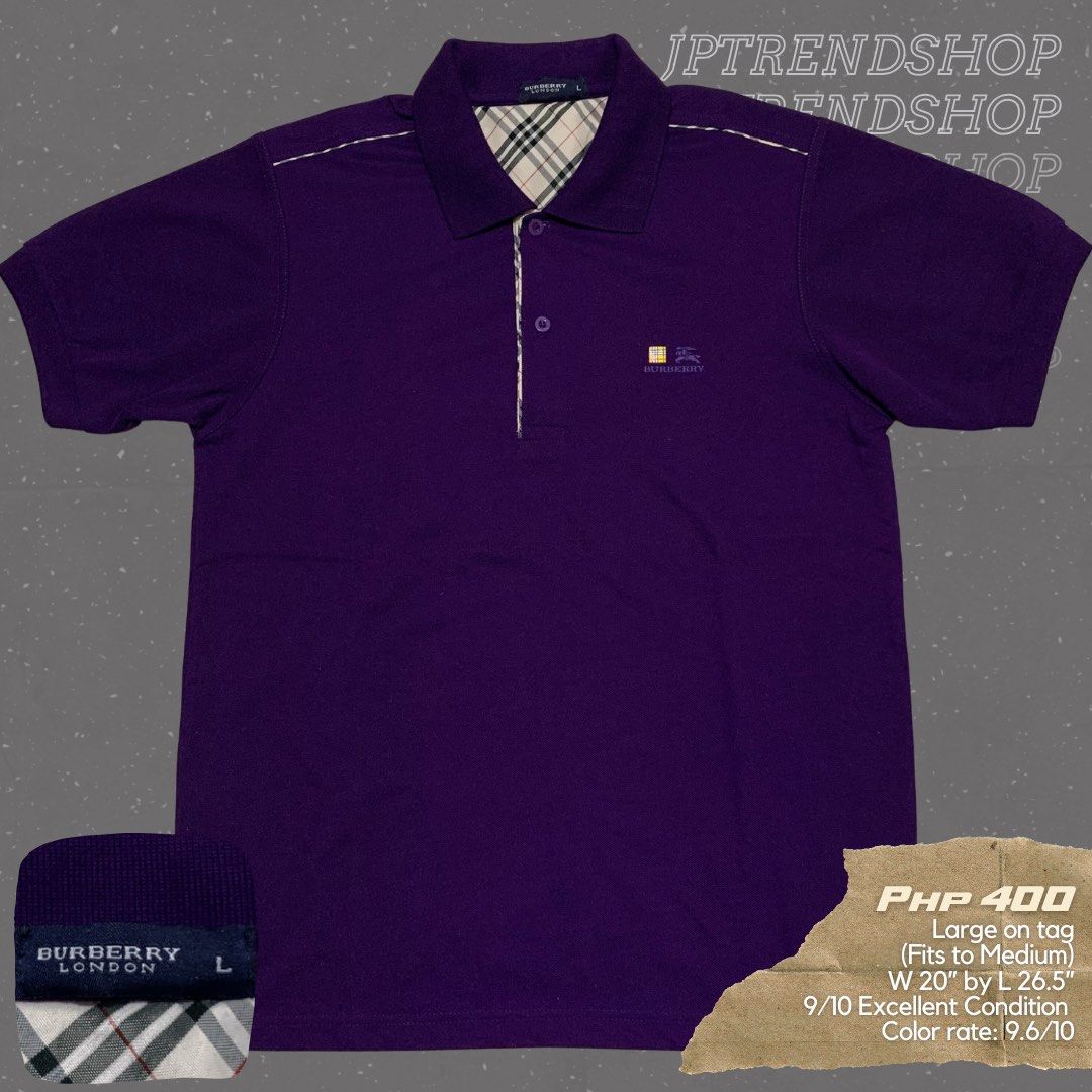 Burberry polo shirt purple store