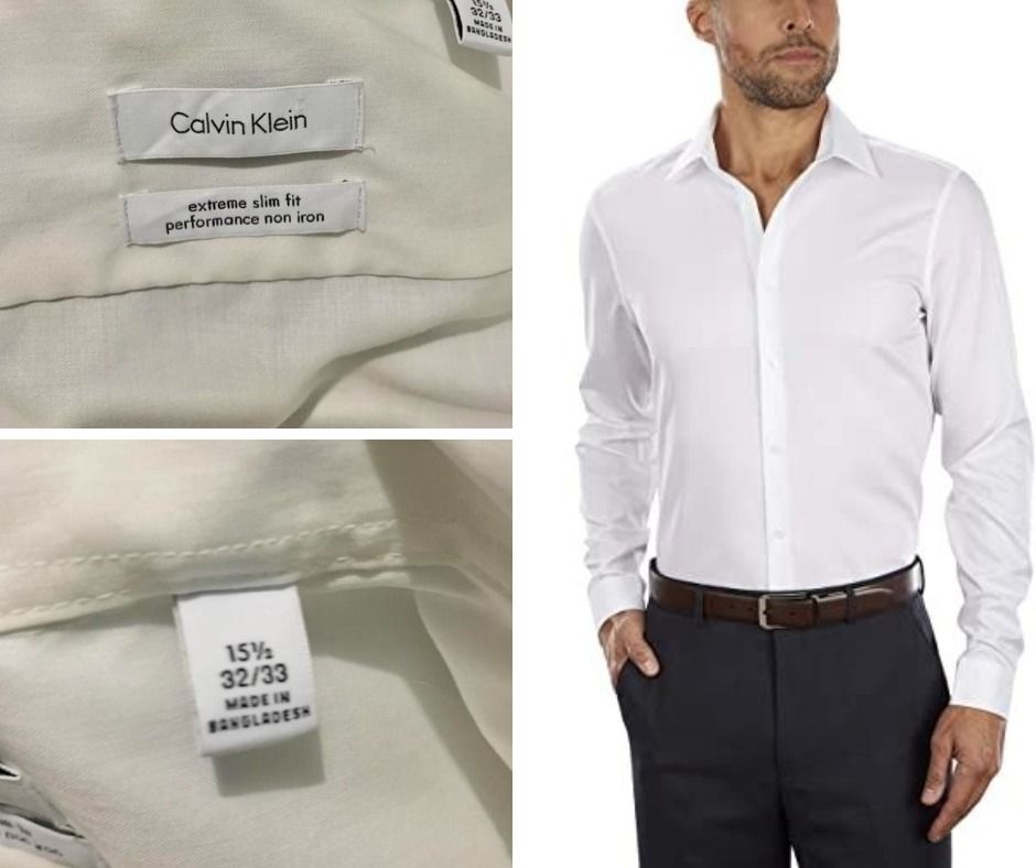 Calvin klein extreme slim fit performance hot sale non iron