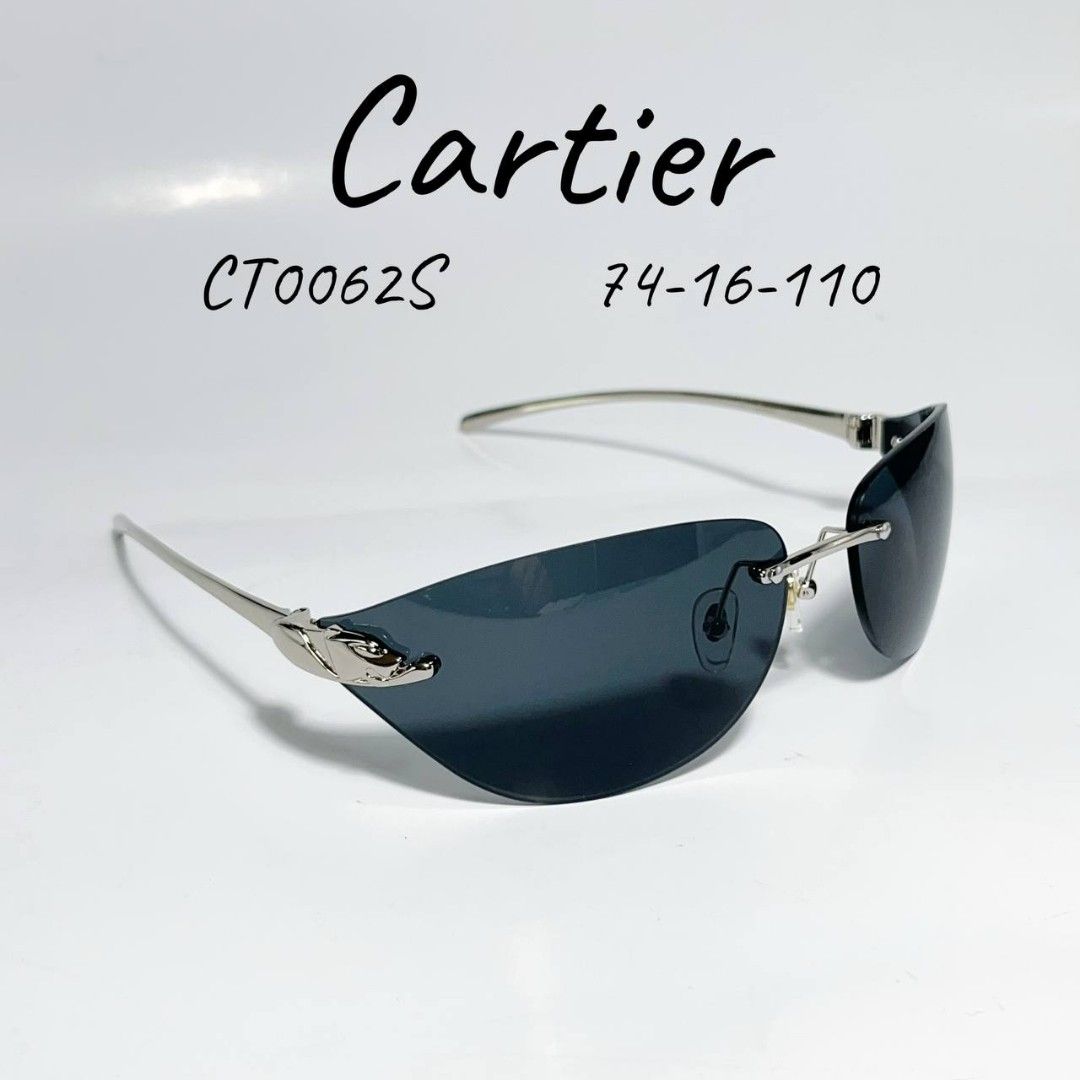 Cartier T8200702 Panthere Sapphire 650 Sunglasses-Platinum/Mirrored | eBay