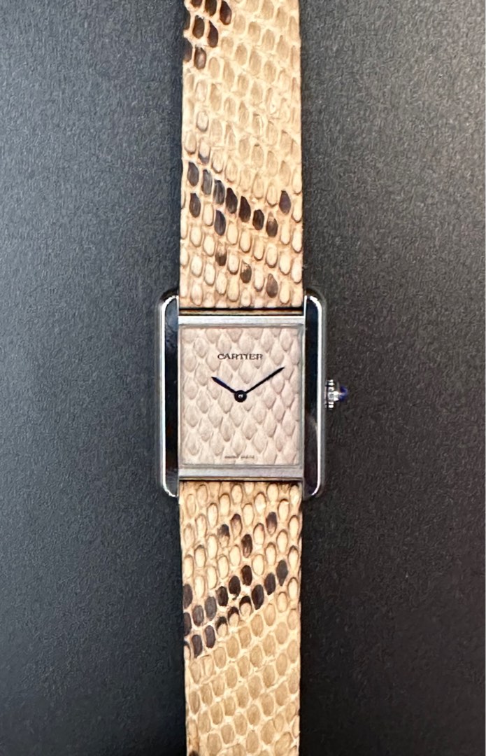 Cartier Tank Solo Python Skin Pattern, Luxury, Watches on Carousell