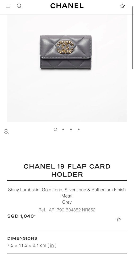 Chanel 19 Flap Card Holder (Lightly Used, Like New), Luxury, Bags