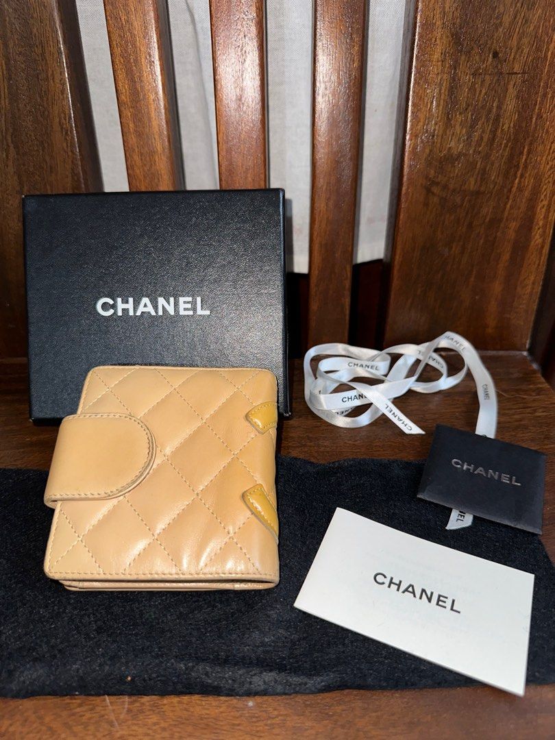 CHANEL Beige Cambon Leather Bi-Fold Wallet, Luxury, Bags & Wallets on  Carousell