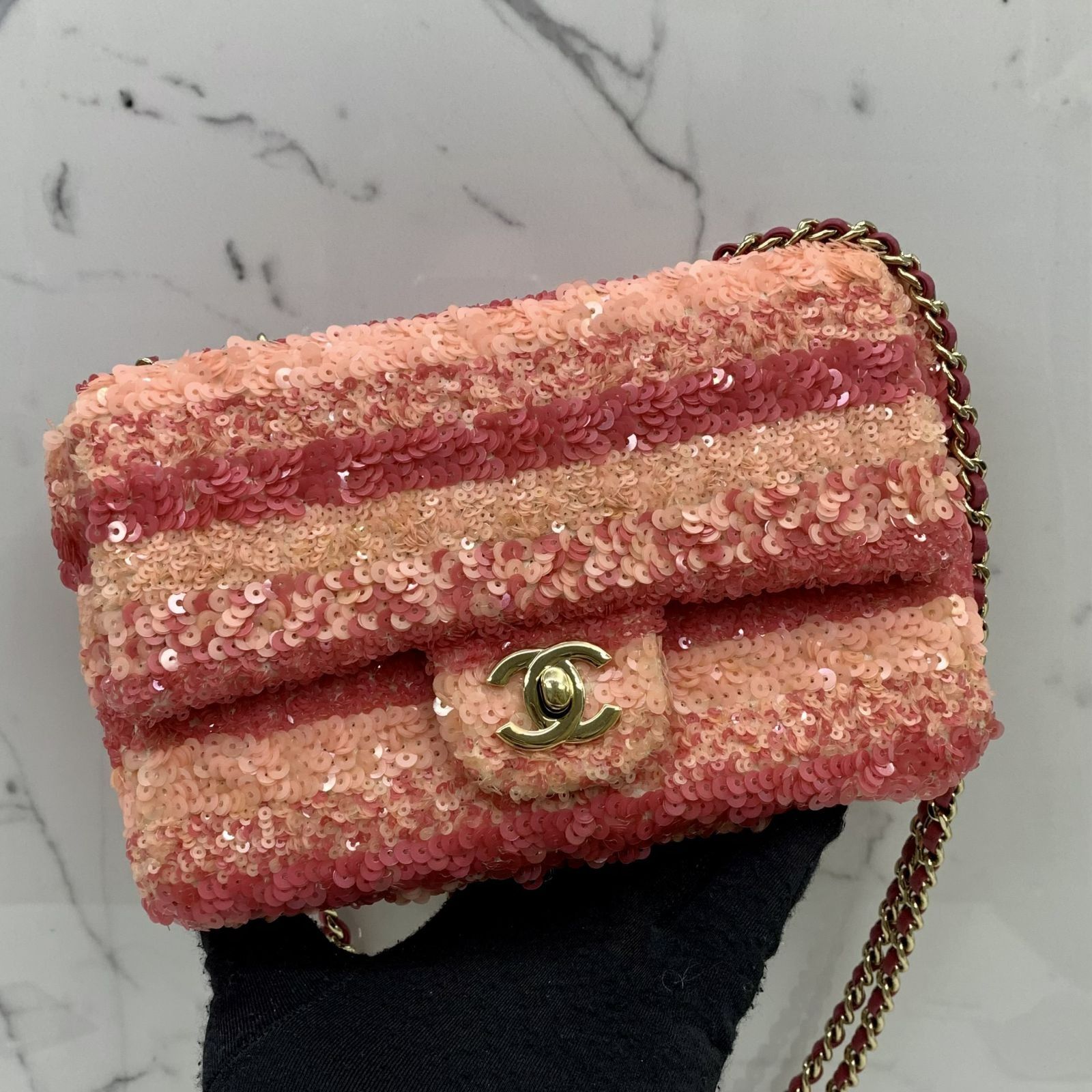 Glitter chanel online bag