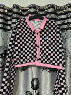 Checkered cardigan
