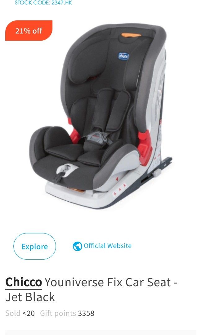 Chicco Youniverse Fix Car Seat 12M 12 yrs old
