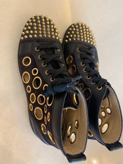 Christian Louboutin Black Python Louis Orlato High Top Sneakers Size 41.5  Christian Louboutin | The Luxury Closet