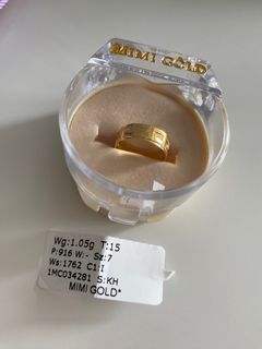 Cincin Emas 916/ Cincin merisik/ Cincin belah rotan pasir
