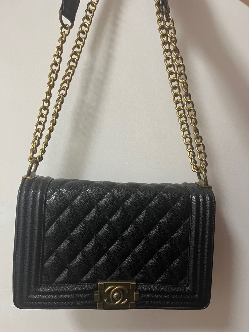 Coded Chanel Leboy Black Gold Chain Bag, Luxury, Bags & Wallets on ...
