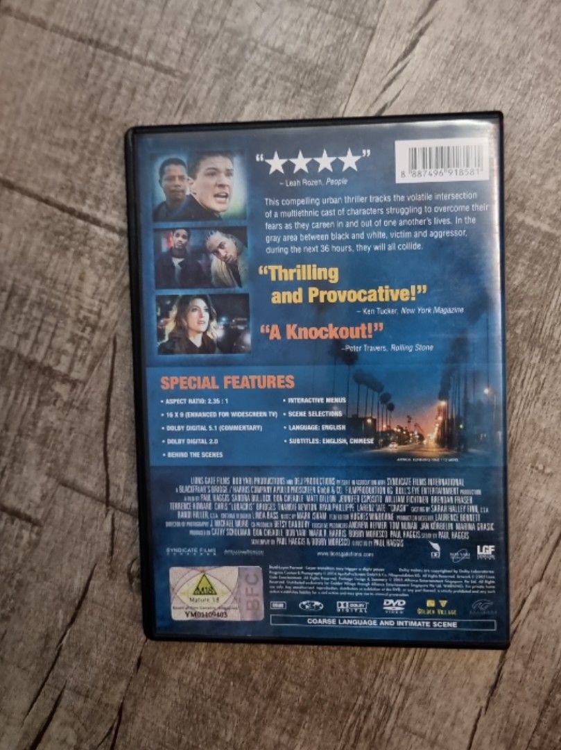 Crash movie dvd, Hobbies & Toys, Music & Media, CDs & DVDs on Carousell