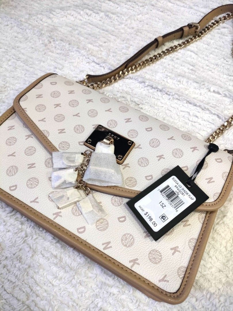 DKNY Elissa Large Heritage Logo Shoulder Flap