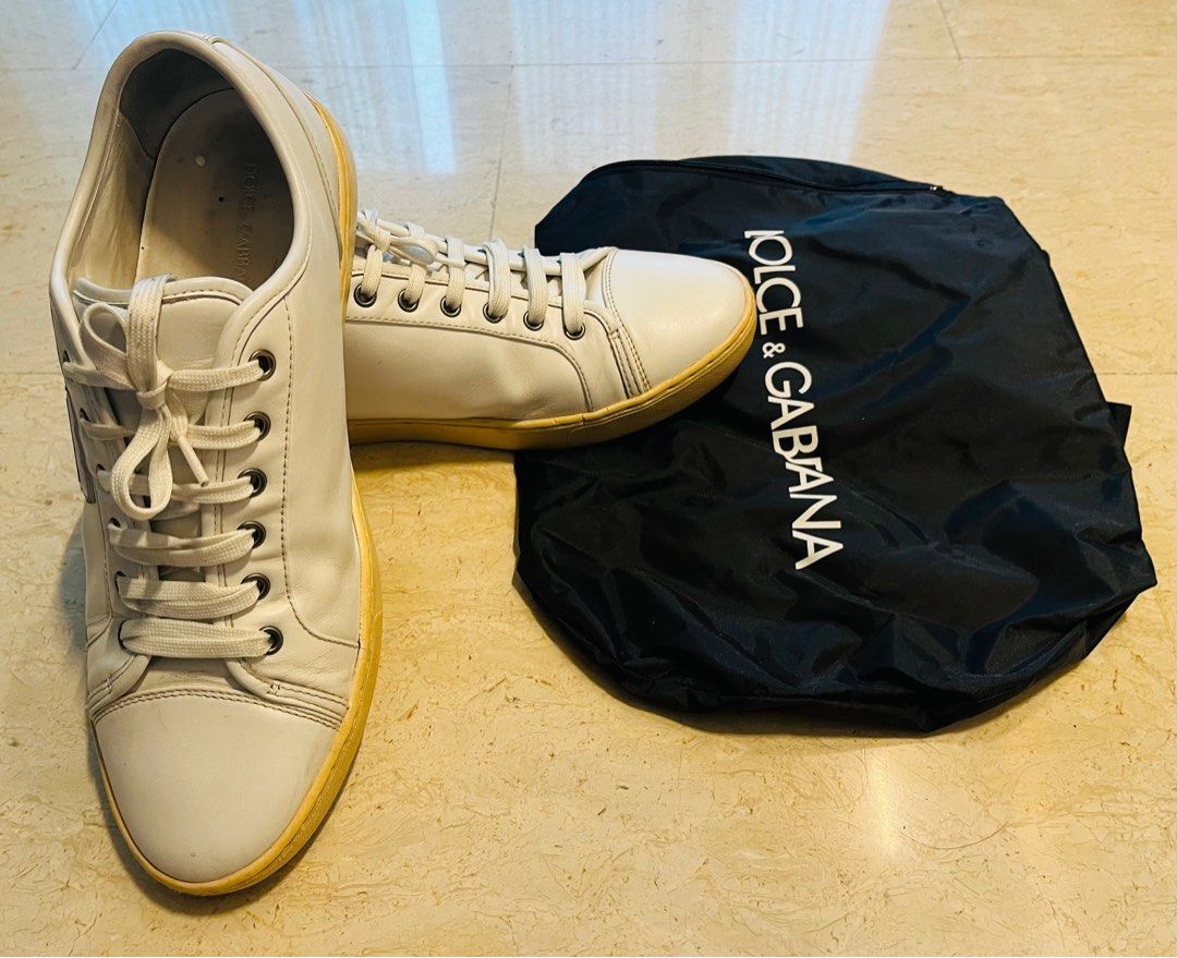 Dolce Gabbana Full Leather Sneakers white Luxury Sneakers