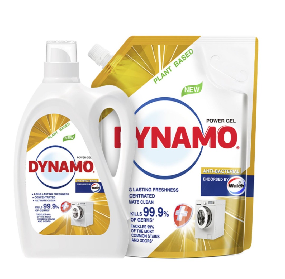 DYNAMO Plant Based Laundry Liquid Detergent 2.5kg/2.7kg + Refill Pack 3kg/3.3kg, Furniture