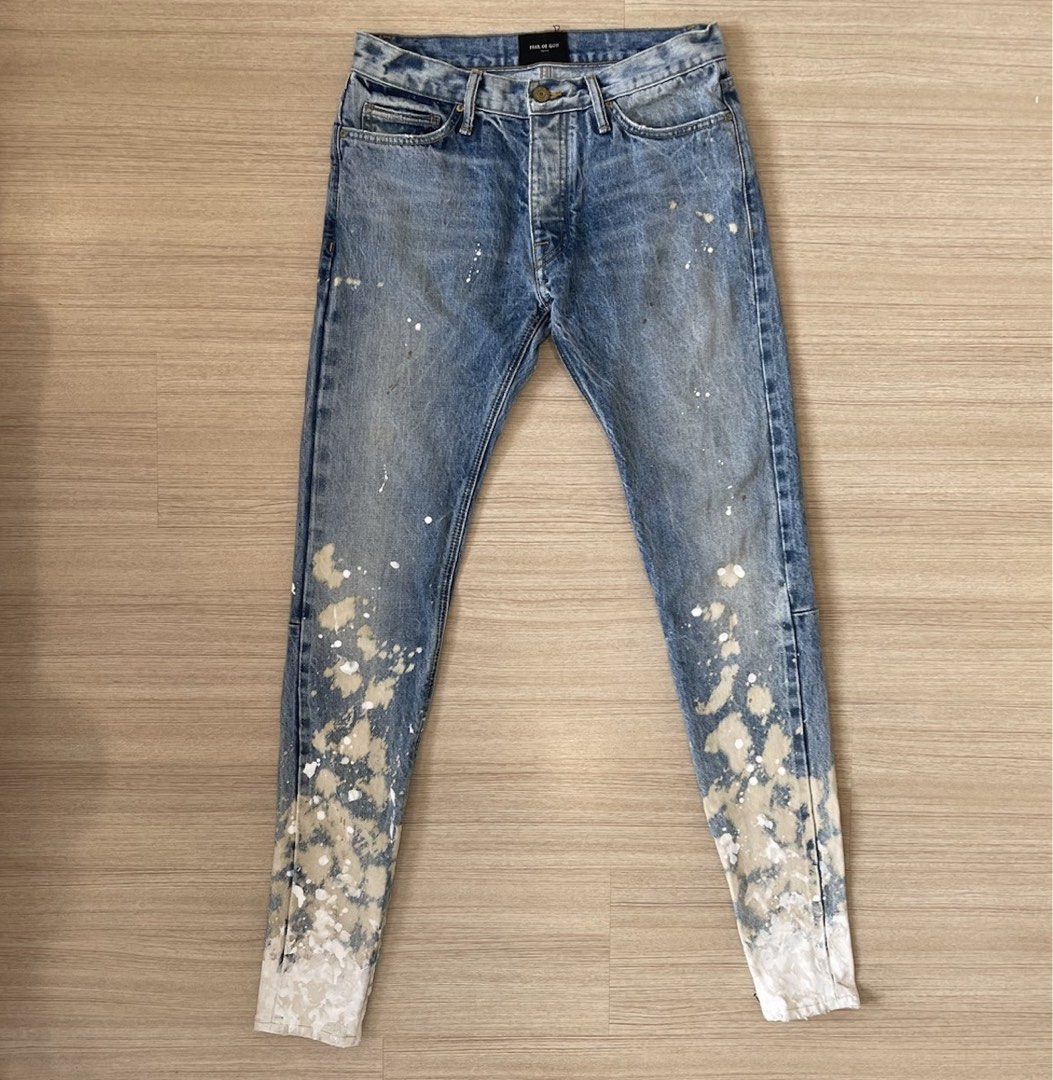 Fear of on sale god painted jeans