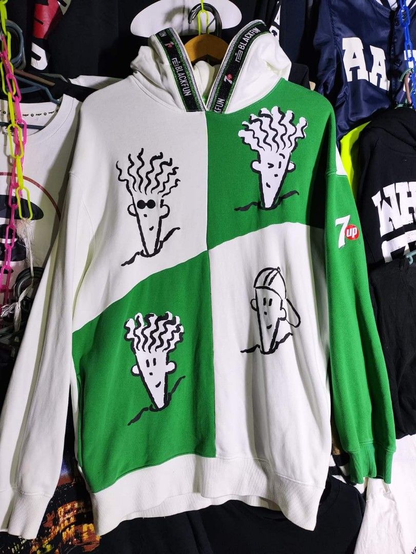 FIDO DIDO 7UP X BLACK FUN HOODIE OVERSIZED Men s Fashion Coats