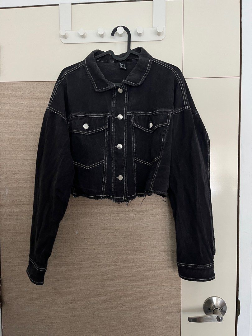 Forever 21 cropped contrast stitch denim jacket Women s Fashion