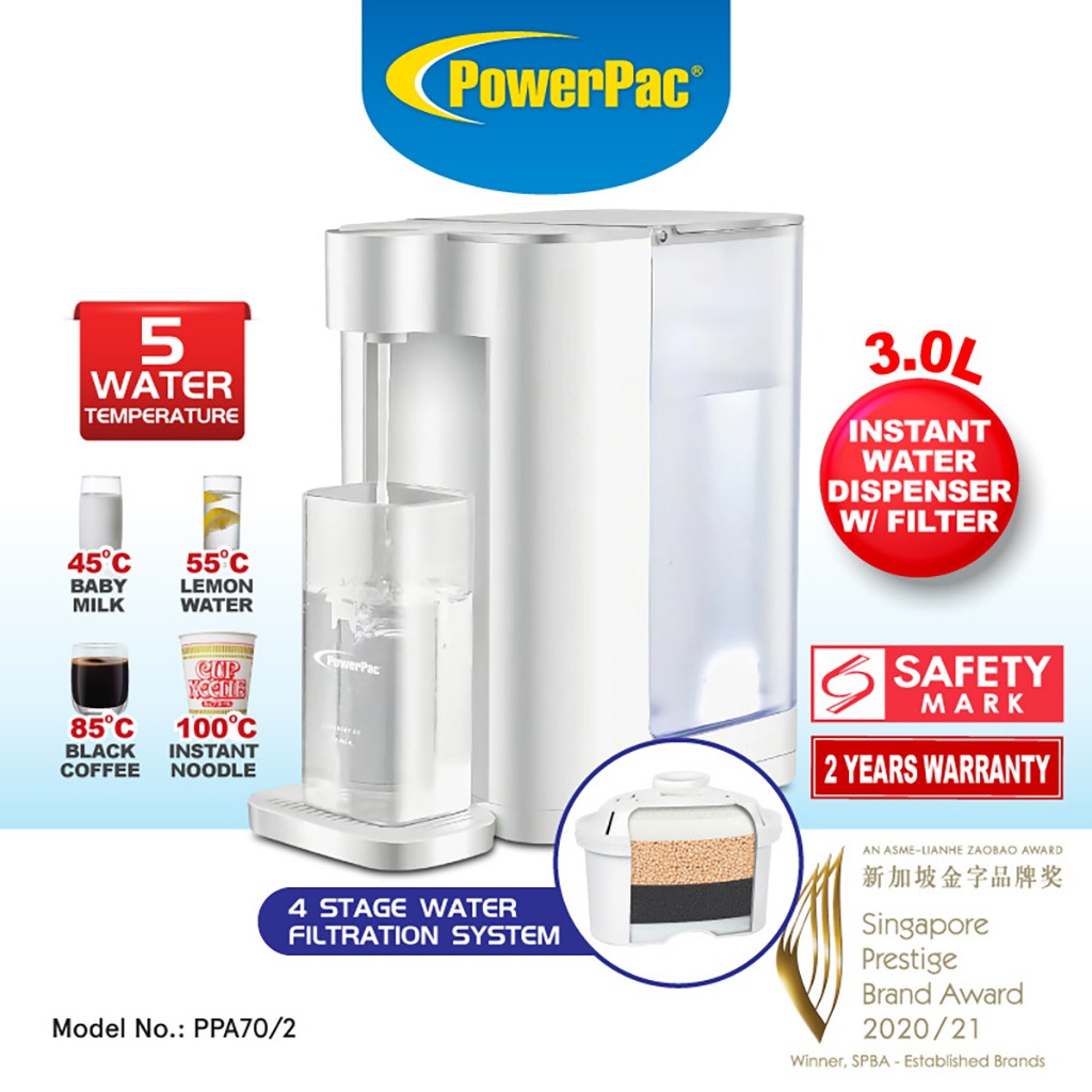 [FREE DELIVERY] PowerPac 3L Instant Water Dispenser Hot & Cold, 5