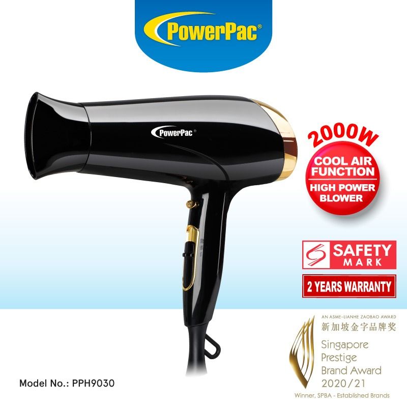 FREE DELIVERY] PowerPac Hair Dryer with cool air 2000W (PPH9030