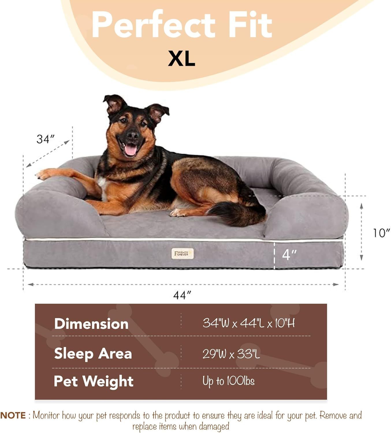Friends forever orthopedic dog best sale bed