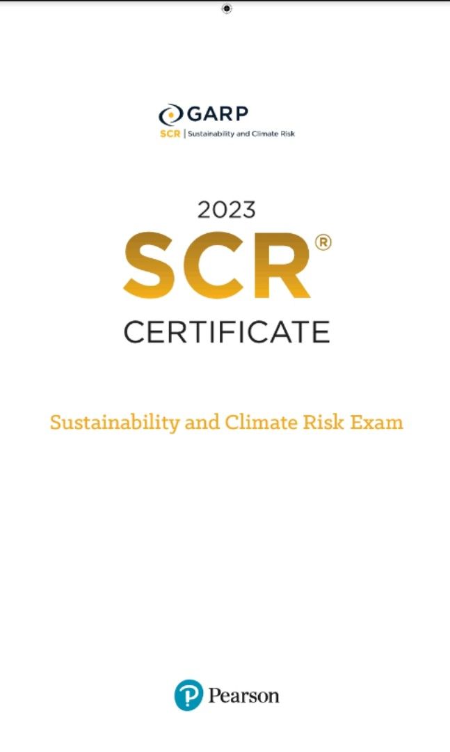 Garp Sustainability And Climate Risk Certificate Review GARP SCR sustainability 2023 PDF exam, Hobbies & Toys, Books