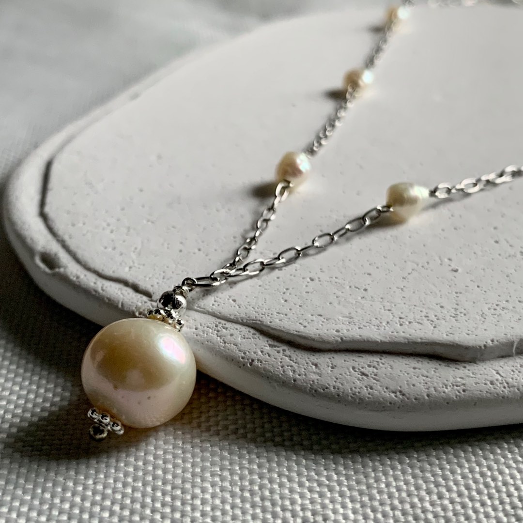Genuine pearl pendant top